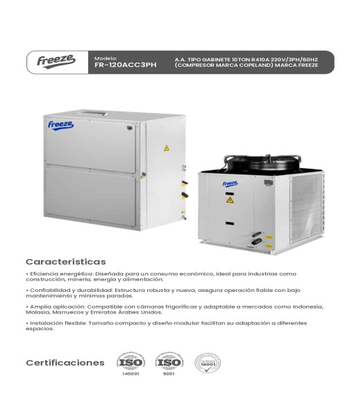 Aire Acondicionado Tipo Gabinete 10Ton R410A 220V/3Ph/60Hz