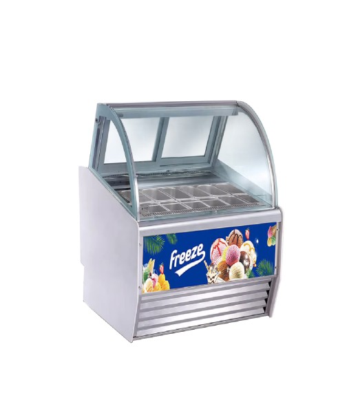 Exhibidor de Helados Freeze 12 Tolvas con Compresor Danfoss