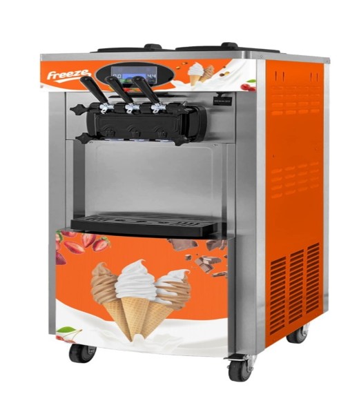 Máquina de Helado Suave de Pedestal 3 Sabores Doble Compresor