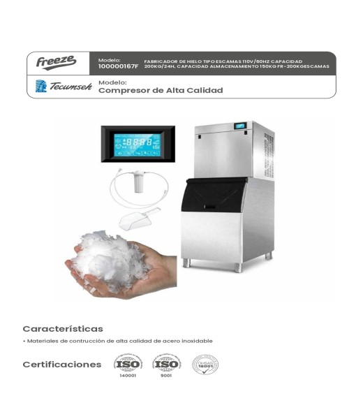 Fabricador de Hielo Tipo Escamas 200KG/24H